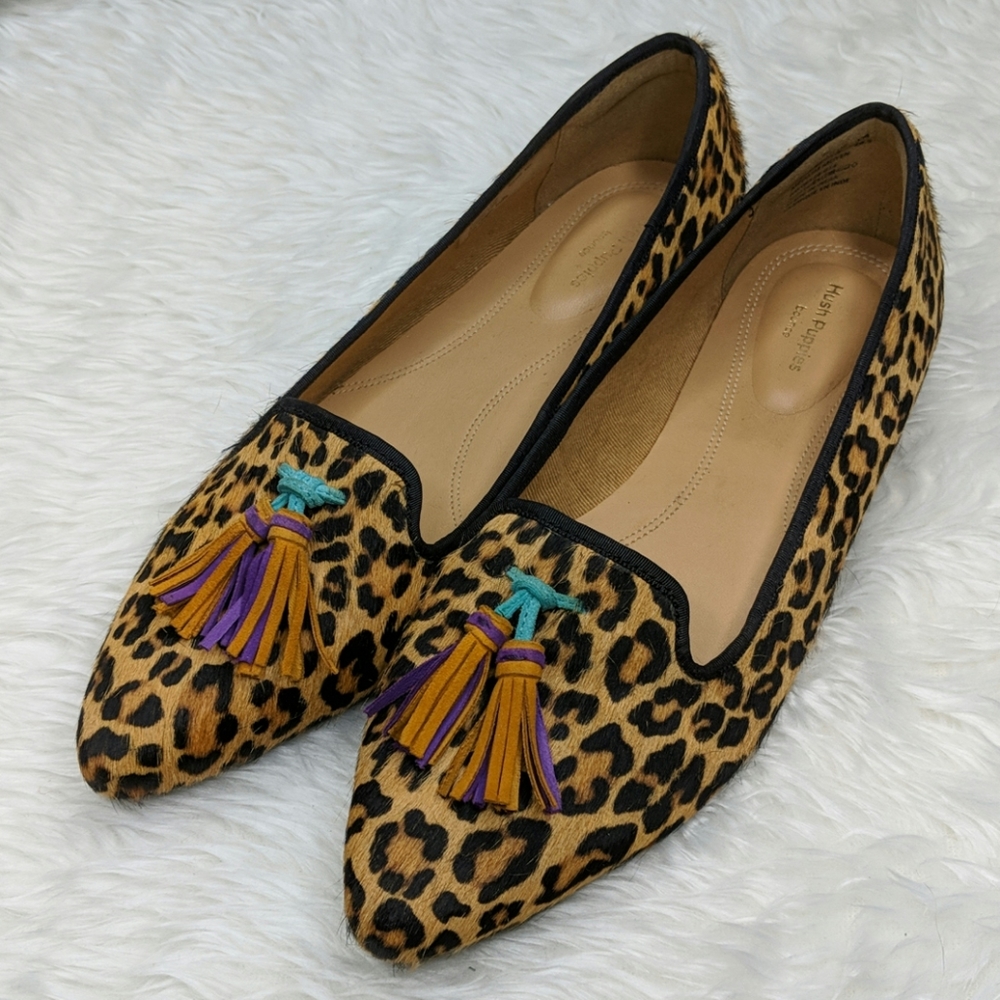 Hush Puppies Leopard Print Tassel Flats